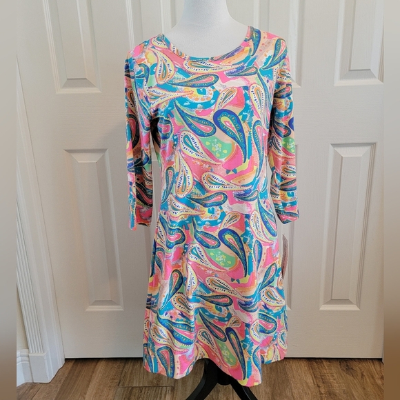 NWT Lulu B Tropical UPF 50+ Colorful Beach Coverup/Cooling Dress Size S - Picture 2 of 9